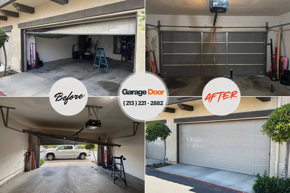 Before and after: garage door repair Ainaloa, HI